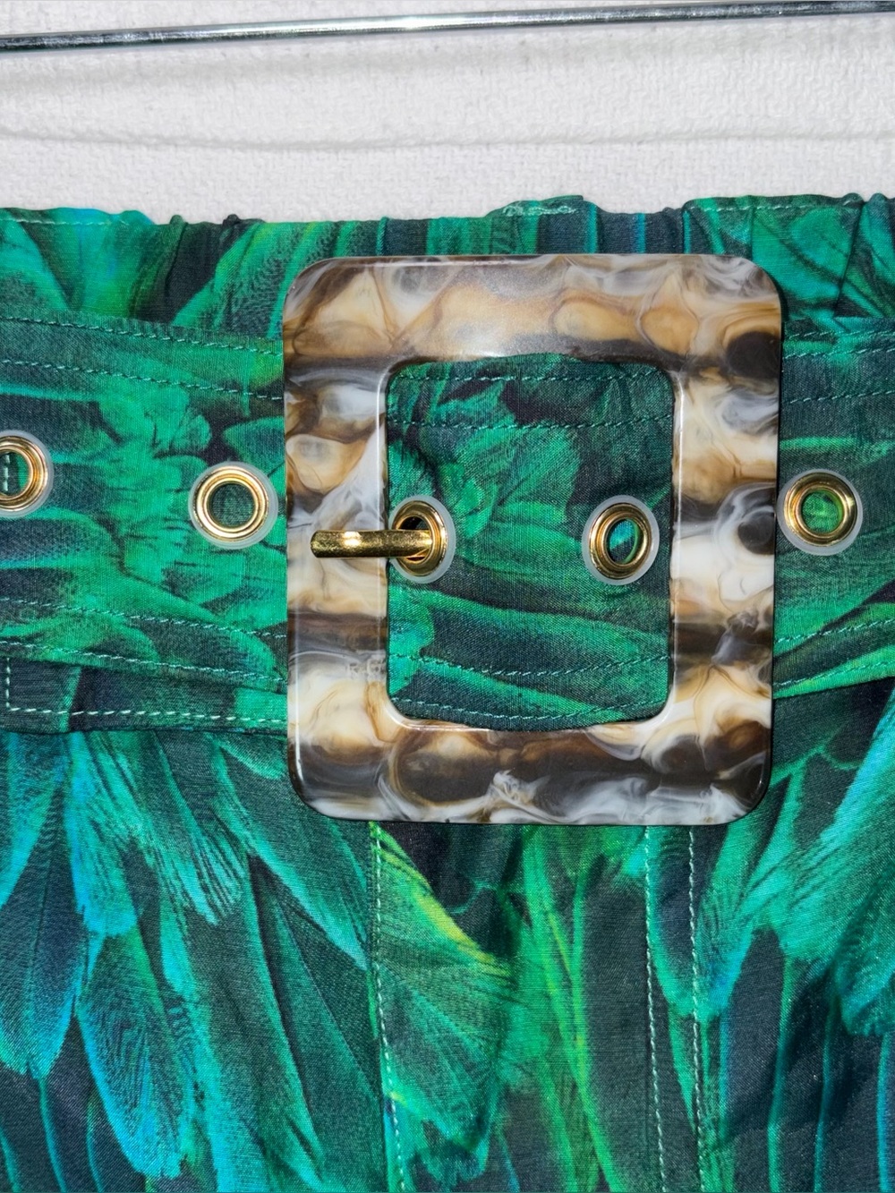 NWT Aqua Blu Australia Victoria Hummingbird Silk Flare Pants S Designer Resort - Picture 4 of 9